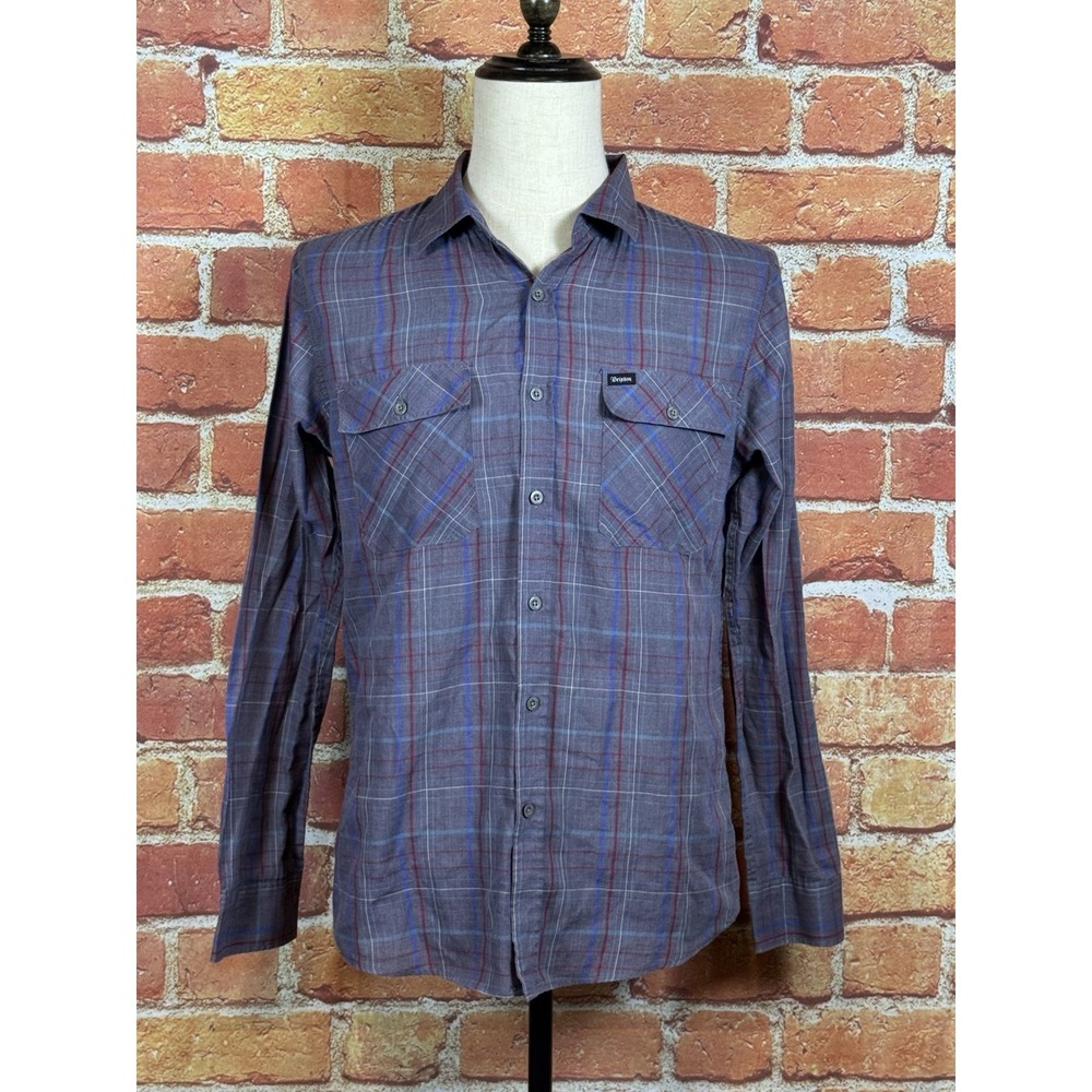 Brixton Men's Long Sleeve Button Down‎ Shirt Size Medium Thin Lightweight Plaid